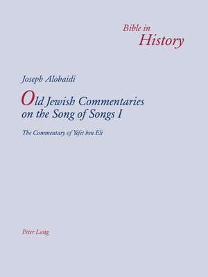 cover image of Old Jewish Commentaries on the Song of Songs I